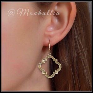 New Moss green earthy mother of pearl ornate Moroccan boho embellished earrings